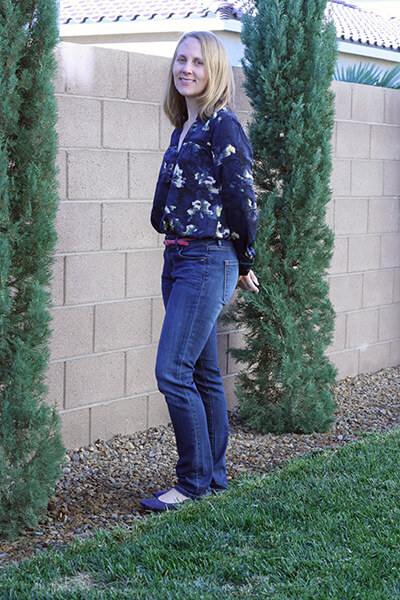 Collective Concepts Alexina Watercolor Three Button Blouse