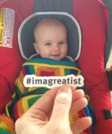 Alexis and the #imagreatist sticker