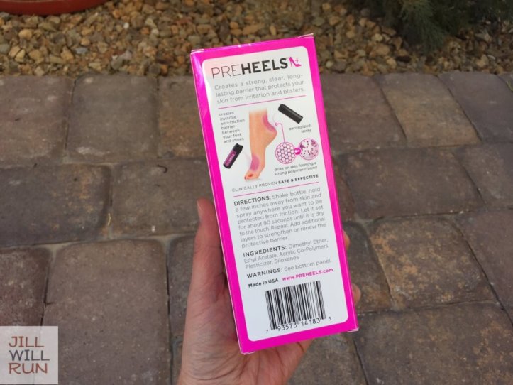 PreHeels box explaining how the product's blister prevention works
