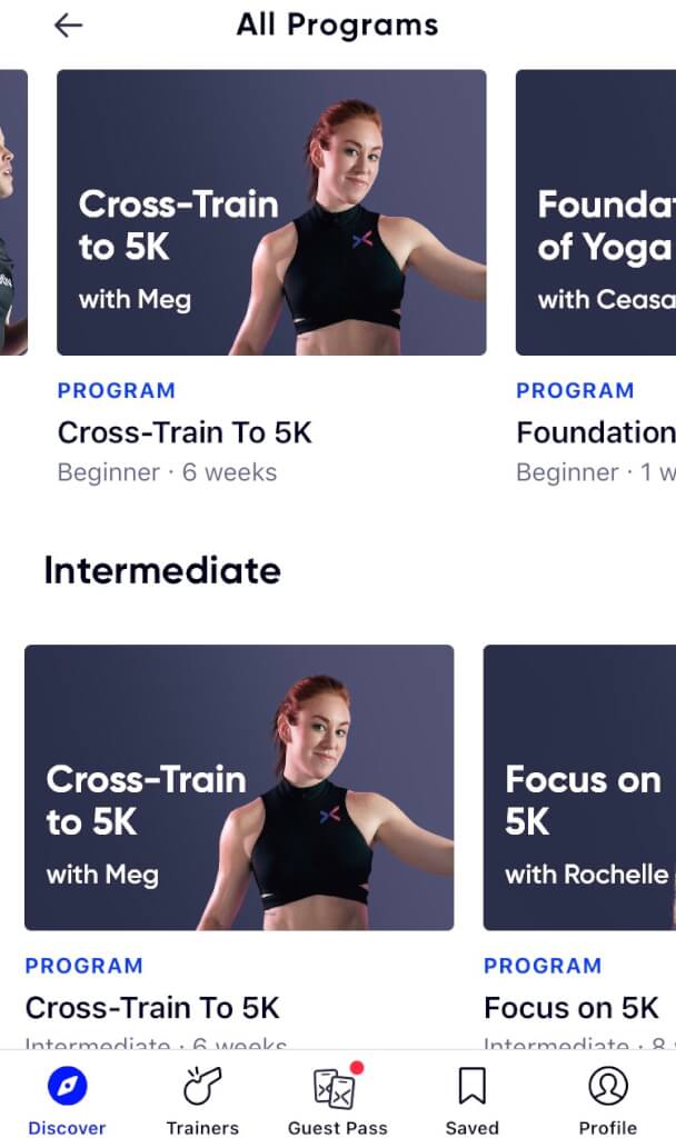 Aaptiv 5K programs