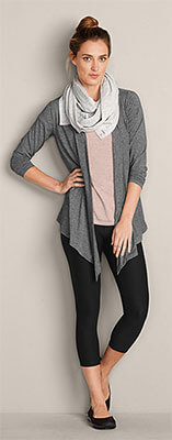 Eddie Bauer Daisy Wrap, Resolution Tee and Movement Capri