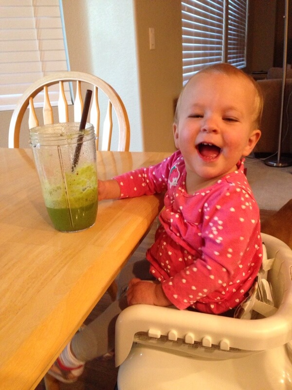 Alex with a green drink