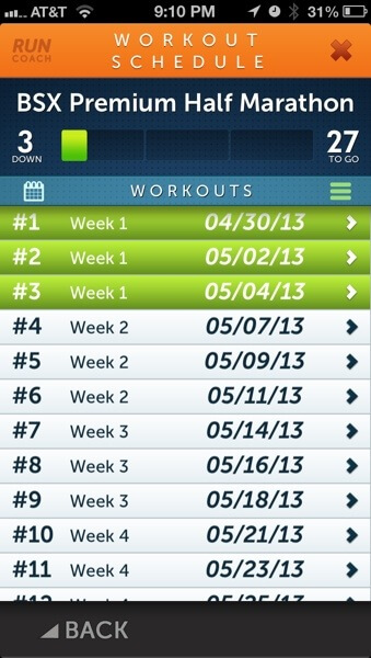 runBSX - runCoach screen