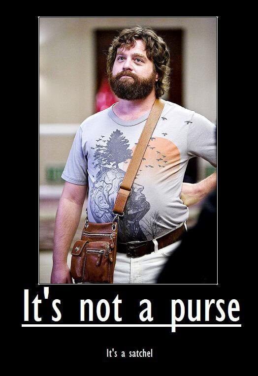 It's not a purse, It's a satchel - Pic from The Hangover