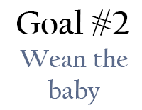 Goal #2 - Wean the baby