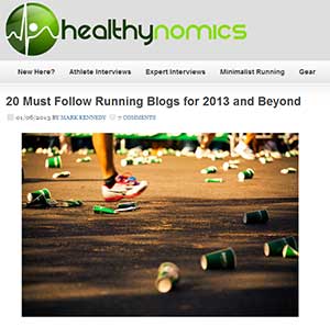Screenshot of the 20 Top Running Blogs for 2013