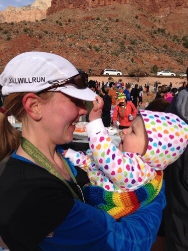 My sweet baby proud of her mama at the finish My sweet baby proud of her mama at the finish