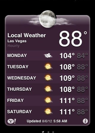 Las Vegas Weather for August 6, 2012