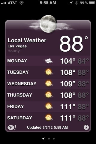 Las Vegas Weather for August 6, 2012