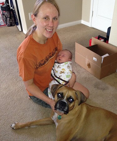 Me, Alex and Jade - Alex is 4.5 weeks old