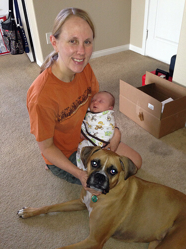 Me, Alex and Jade - Alex is 4.5 weeks old