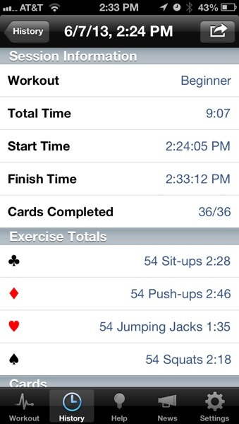 RipDeck workout history Rip Deck workout history