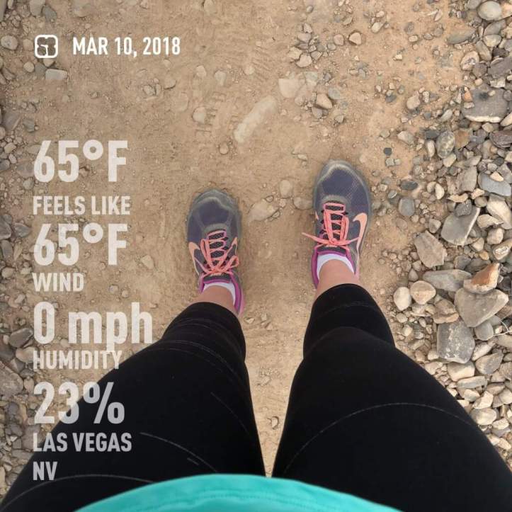 My feet/weather shot during the Skye Canyon 8K.