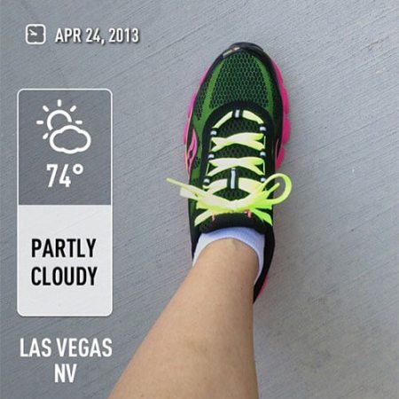 Run in my Saucony Virrata - 74 degrees