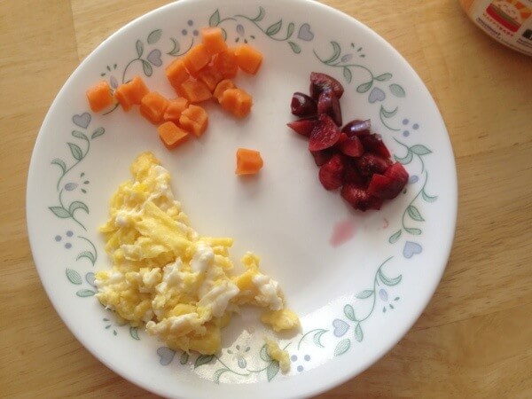eggs, sweet potato, cherries