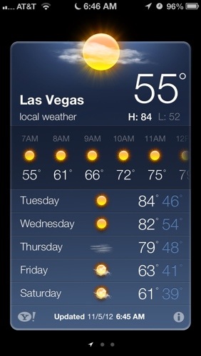 Weekly weather starting 11/5/2012