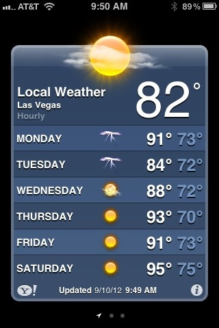 Weather 9/10 to 9/15