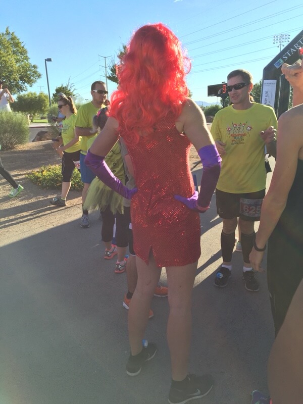 Runner dressed as Jessica Rabbit