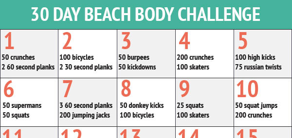 30 Day Beach Body Challenge