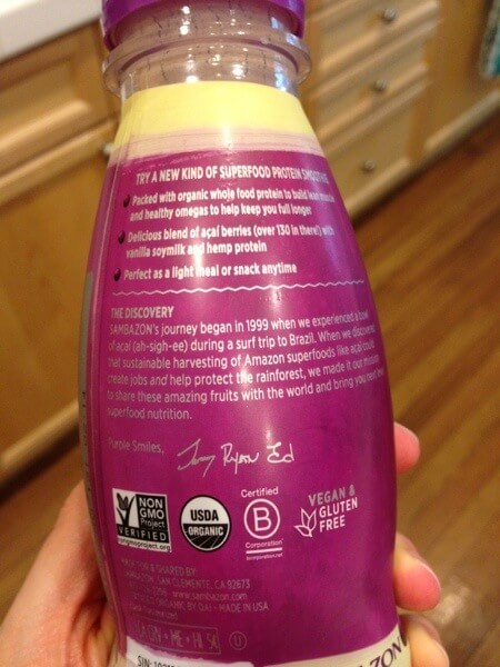 Sambazon promo label