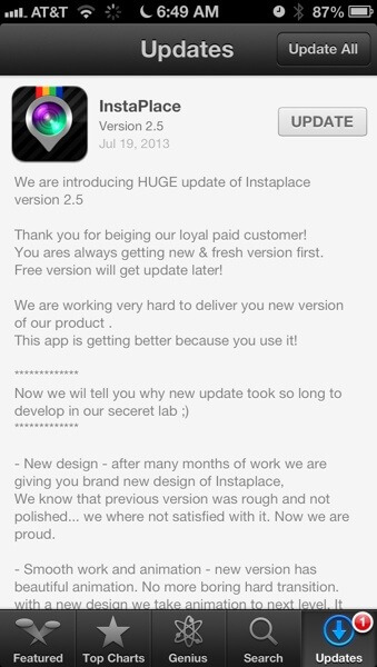 InstaPlace Update 1