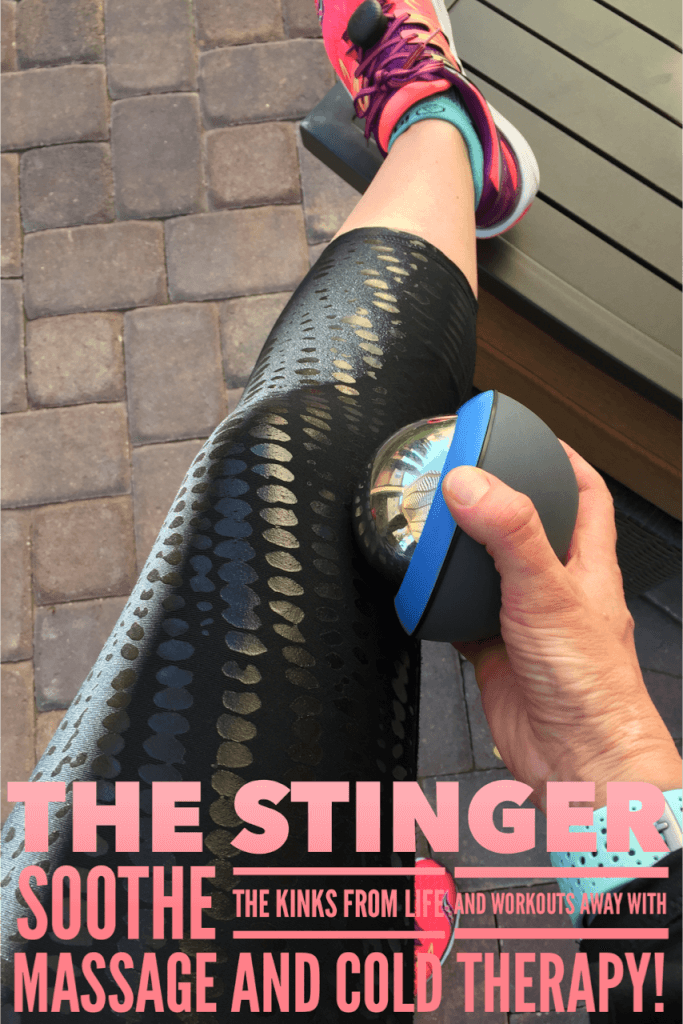 The Stinger massage ball from Recoup Fitness - It provides both massage / trigger point therapy and cryotherapy in one tool. It stays cold for up to 6 hours!