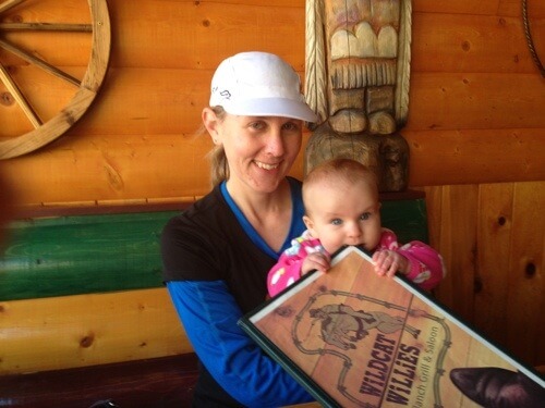 Alexis chewing on the menu in her fleece jammies Alexis chewing on the menu in her fleece jammies