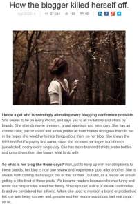 How the Blogger Killed Herself article screenshot