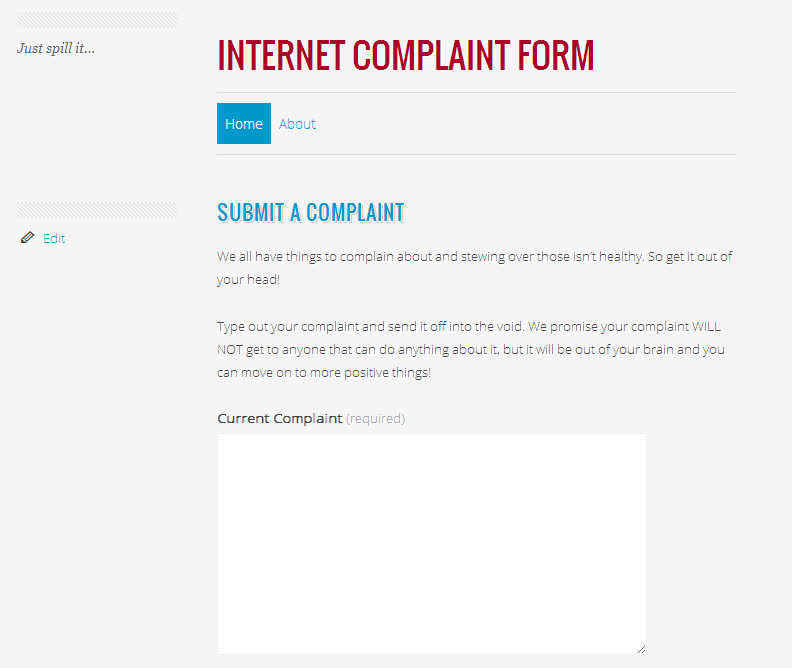 Internet Complaint Form
