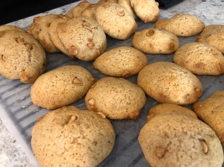 Caramel Applesauce cookies on a cooling rack