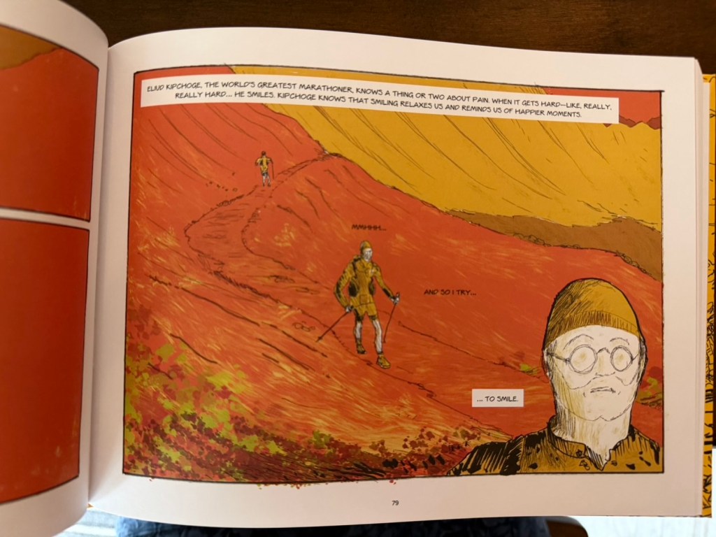 One of the interior pages of the graphic novel, The Last of the Giants